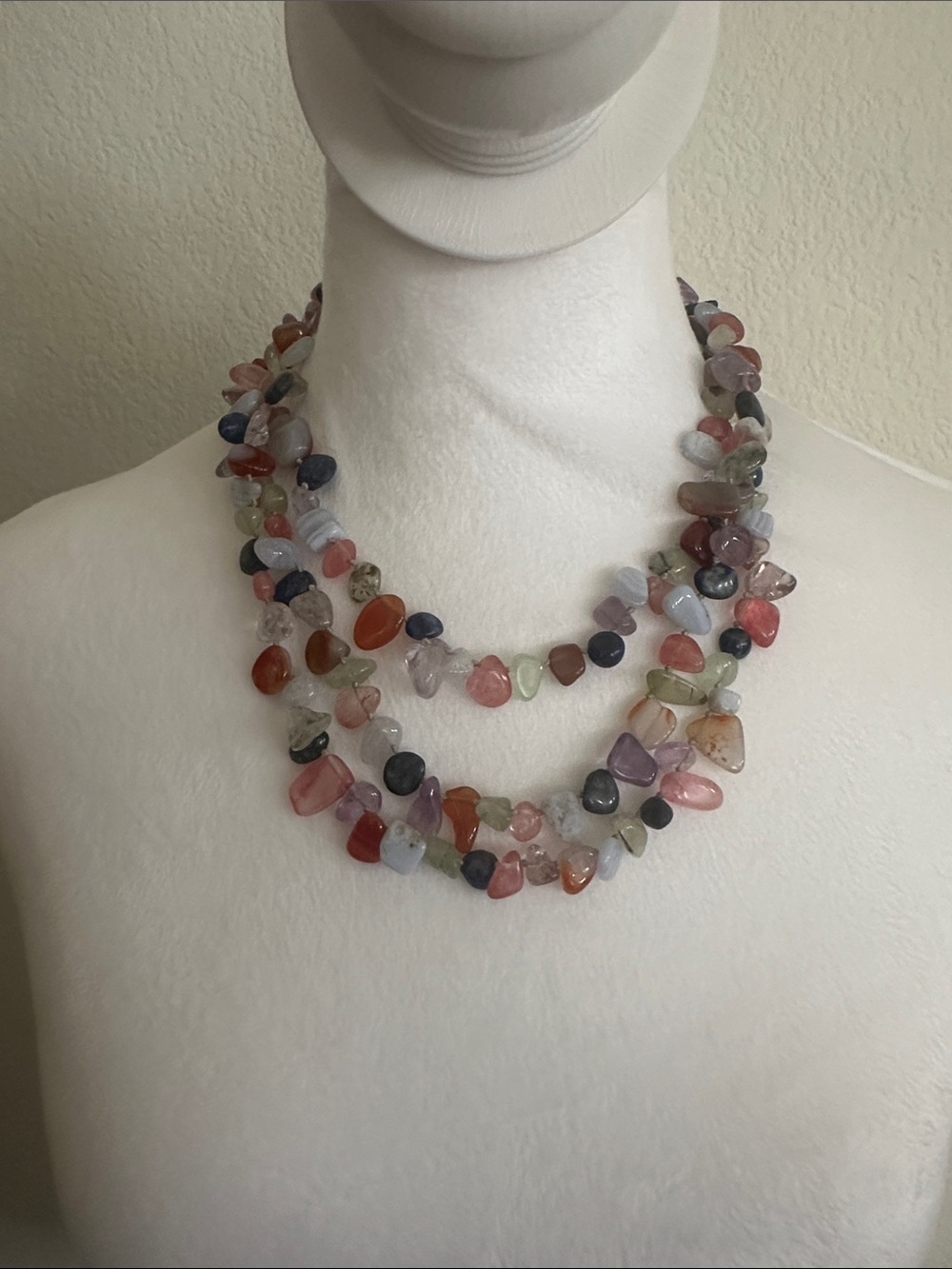 Multi-Color Semi-Precious Stone Necklace - Women Jewelry